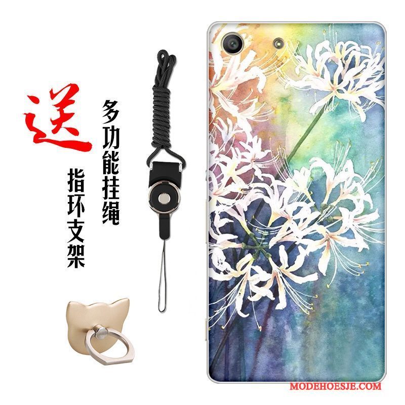 Hoesje Sony Xperia M5 Dual Zacht Chinese Stijltelefoon, Hoes Sony Xperia M5 Dual Siliconen Bloemen Pas