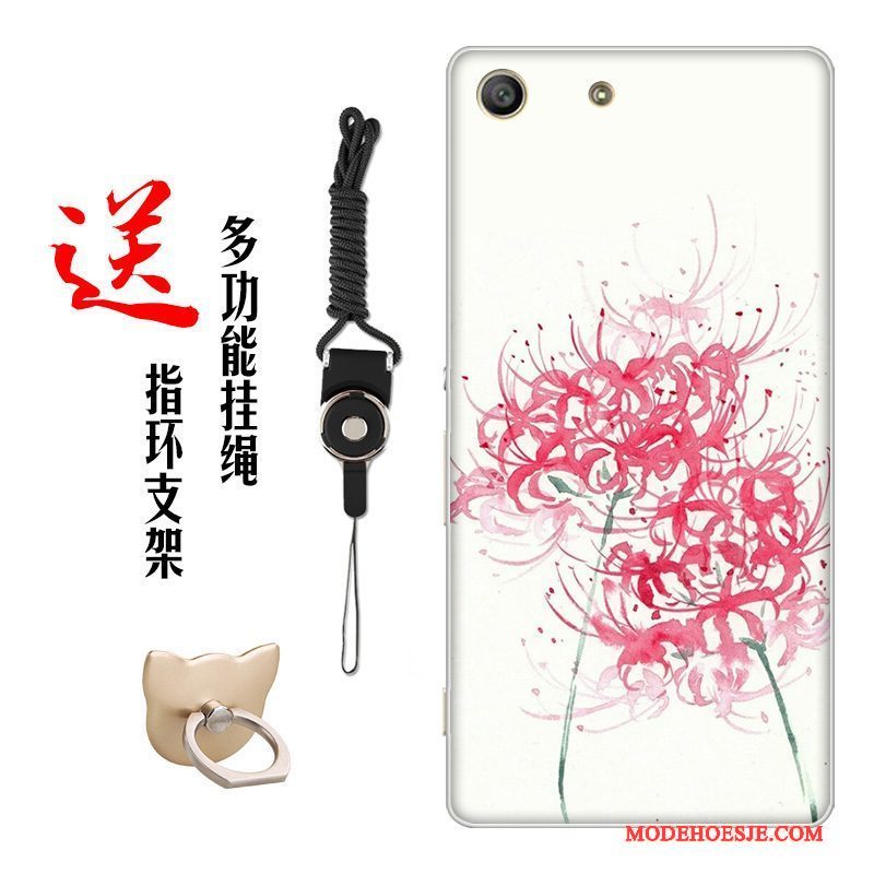 Hoesje Sony Xperia M5 Dual Zacht Chinese Stijltelefoon, Hoes Sony Xperia M5 Dual Siliconen Bloemen Pas