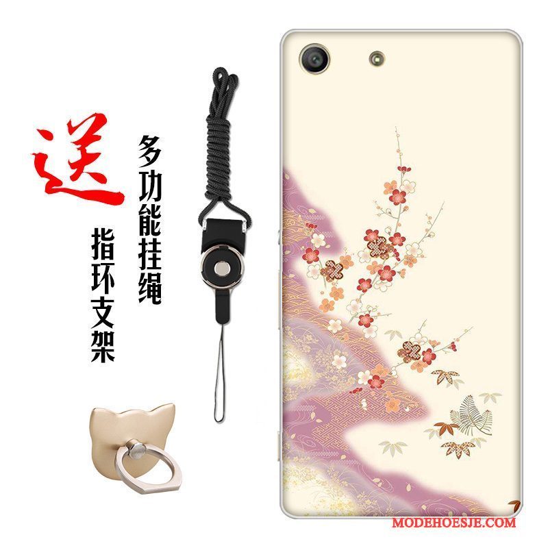 Hoesje Sony Xperia M5 Dual Zacht Chinese Stijltelefoon, Hoes Sony Xperia M5 Dual Siliconen Bloemen Pas