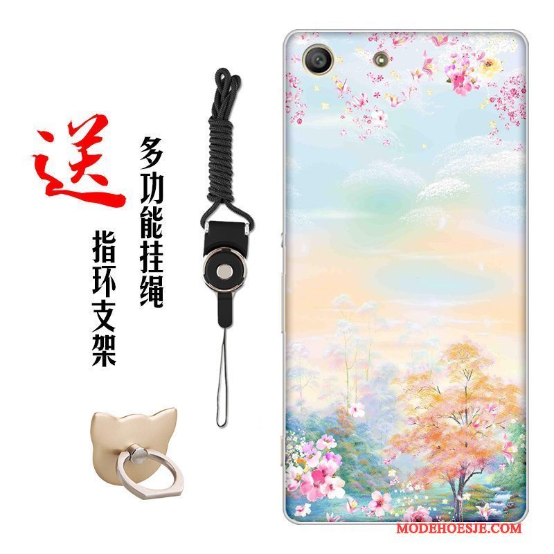 Hoesje Sony Xperia M5 Dual Zacht Chinese Stijltelefoon, Hoes Sony Xperia M5 Dual Siliconen Bloemen Pas