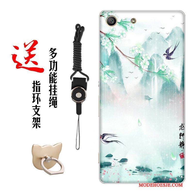 Hoesje Sony Xperia M5 Dual Zacht Chinese Stijltelefoon, Hoes Sony Xperia M5 Dual Siliconen Bloemen Pas