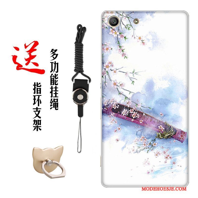 Hoesje Sony Xperia M5 Dual Zacht Chinese Stijltelefoon, Hoes Sony Xperia M5 Dual Siliconen Bloemen Pas