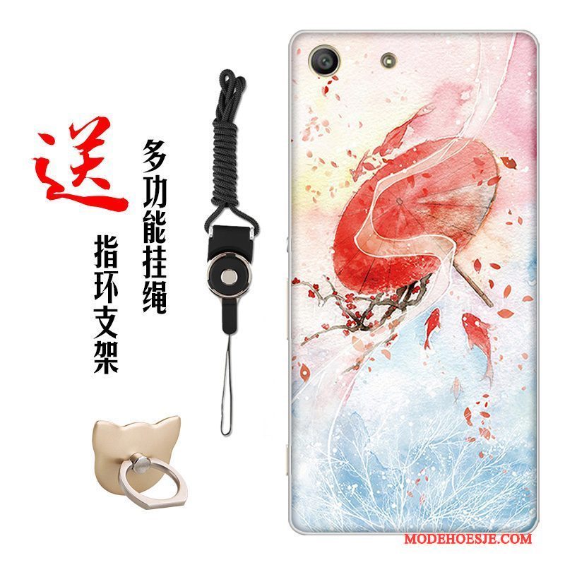 Hoesje Sony Xperia M5 Dual Zacht Chinese Stijltelefoon, Hoes Sony Xperia M5 Dual Siliconen Bloemen Pas