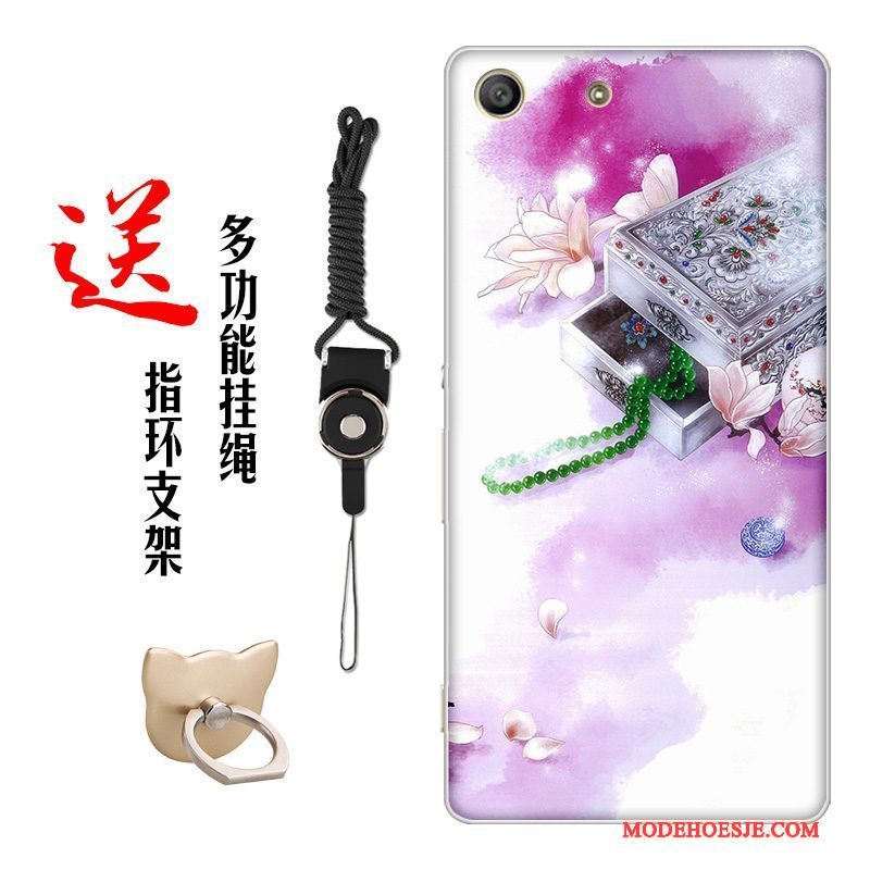 Hoesje Sony Xperia M5 Dual Zacht Chinese Stijltelefoon, Hoes Sony Xperia M5 Dual Siliconen Bloemen Pas