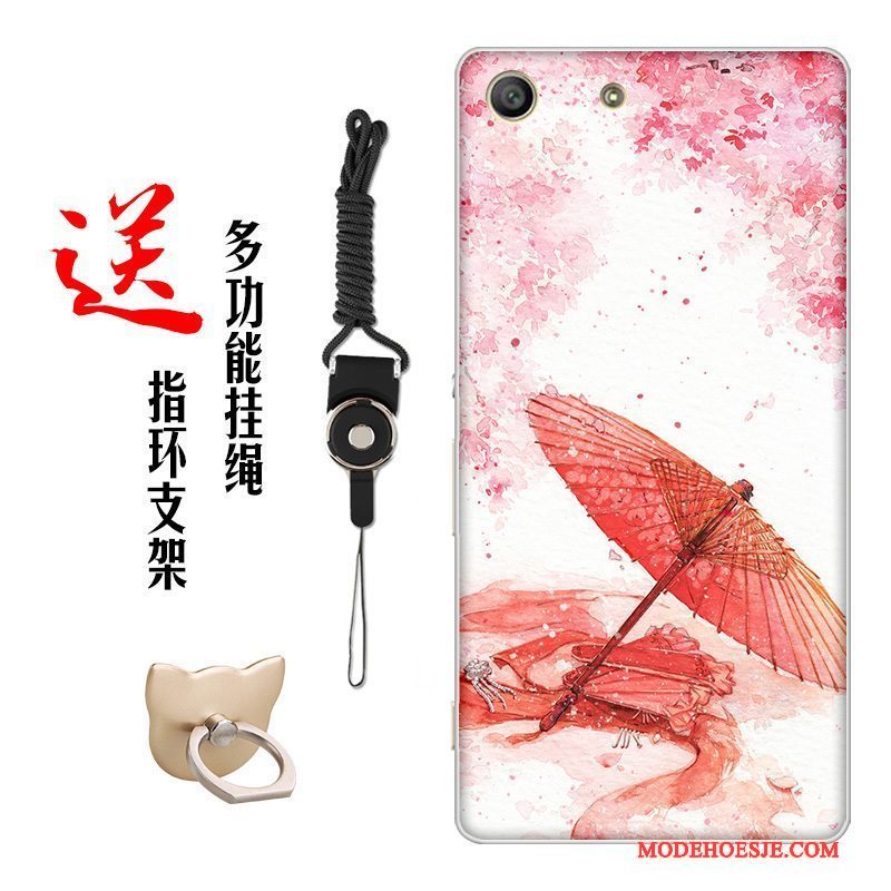 Hoesje Sony Xperia M5 Dual Zacht Chinese Stijltelefoon, Hoes Sony Xperia M5 Dual Siliconen Bloemen Pas