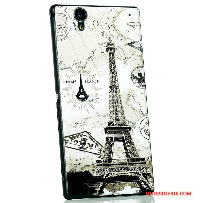 Hoesje Sony Xperia T2 Kleur Zwart Schrobben, Hoes Sony Xperia T2 Bescherming Telefoon Nieuw