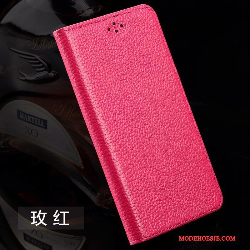 Hoesje Sony Xperia T2 Leer Roze Anti-fall, Hoes Sony Xperia T2 Folio Telefoon