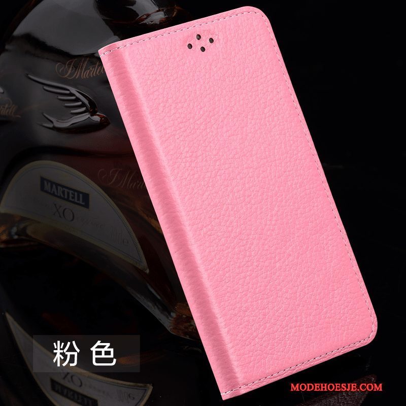 Hoesje Sony Xperia T2 Leer Roze Anti-fall, Hoes Sony Xperia T2 Folio Telefoon