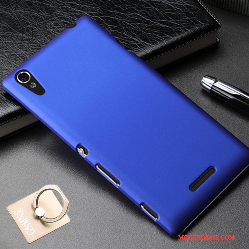 Hoesje Sony Xperia T3 Bescherming Schrobbentelefoon, Hoes Sony Xperia T3 Hard Blauw