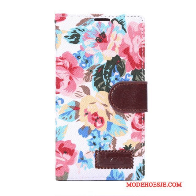 Hoesje Sony Xperia T3 Geschilderd Blauw Kaart, Hoes Sony Xperia T3 Leer Patroontelefoon