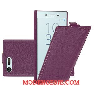 Hoesje Sony Xperia X Compact Leer Geeltelefoon, Hoes Sony Xperia X Compact Bescherming