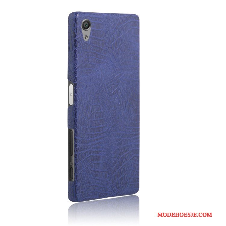 Hoesje Sony Xperia X Vintage Anti-fall Hard, Hoes Sony Xperia X Bescherming Blauw Krokodil