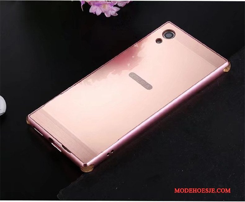 Hoesje Sony Xperia Xa Metaal Telefoon Achterklep, Hoes Sony Xperia Xa Bescherming Omlijsting Goud