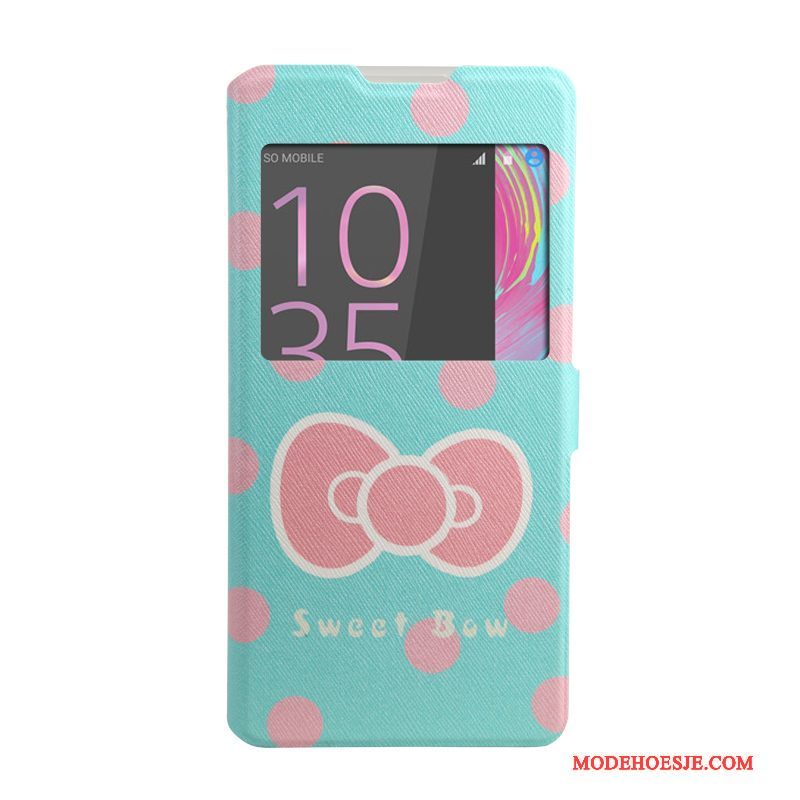 Hoesje Sony Xperia Xa Ultra Leer Roze Windows, Hoes Sony Xperia Xa Ultra Geschilderd