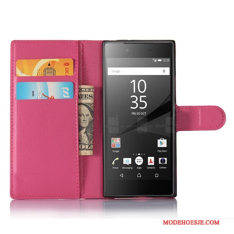 Hoesje Sony Xperia Xa1 Bescherming Rozetelefoon, Hoes Sony Xperia Xa1 Folio