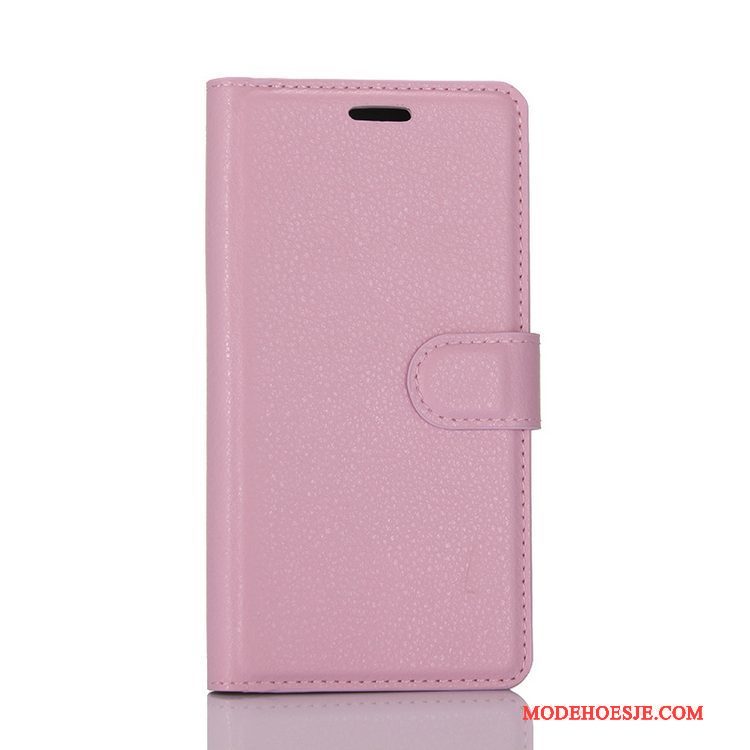 Hoesje Sony Xperia Xa1 Folio Kaart Roze, Hoes Sony Xperia Xa1 Leer