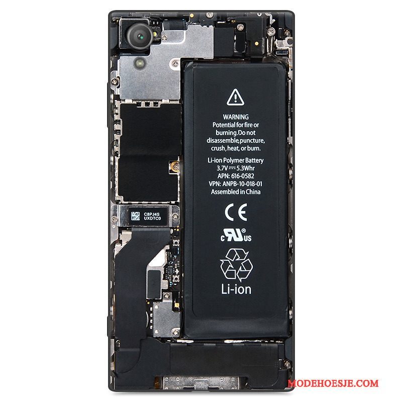 Hoesje Sony Xperia Xa1 Plus Siliconen Anti-fall Zwart, Hoes Sony Xperia Xa1 Plus Zakken Wittelefoon