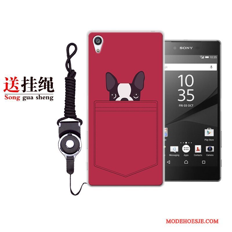 Hoesje Sony Xperia Xa1 Plus Zacht Persoonlijktelefoon, Hoes Sony Xperia Xa1 Plus Spotprent Anti-fall Rood