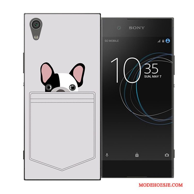 Hoesje Sony Xperia Xa1 Spotprent Hard Persoonlijk, Hoes Sony Xperia Xa1 Bescherming Telefoon Blauw