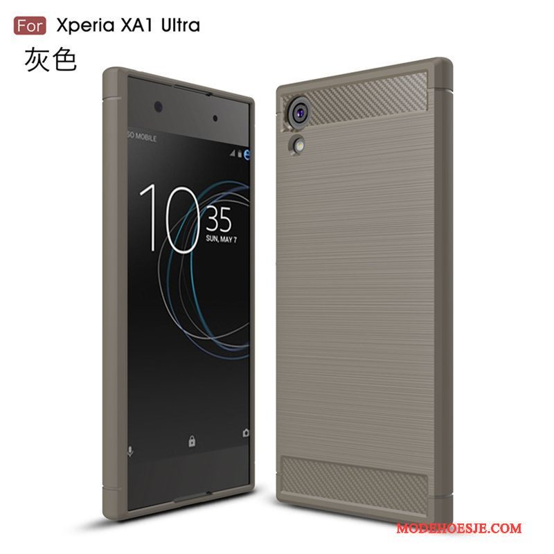 Hoesje Sony Xperia Xa1 Ultra Zacht Anti-fall Zwart, Hoes Sony Xperia Xa1 Ultra Bescherming Telefoon