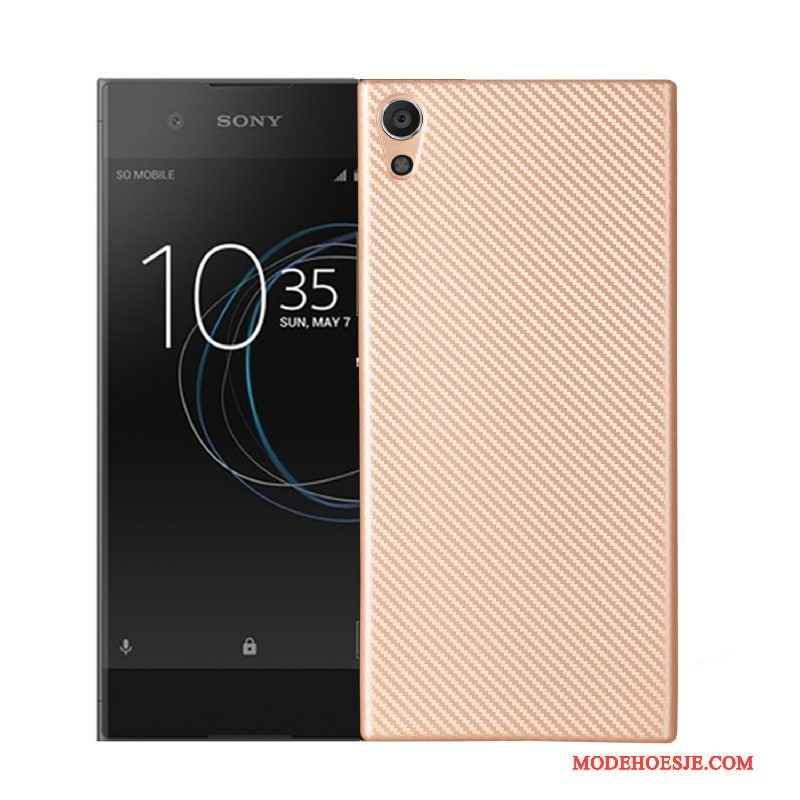 Hoesje Sony Xperia Xa1 Zacht Fiber Roze, Hoes Sony Xperia Xa1 Bescherming Telefoon