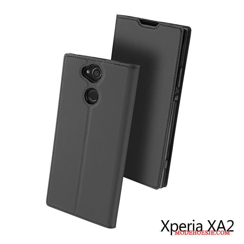 Hoesje Sony Xperia Xa2 Bescherming Anti-falltelefoon, Hoes Sony Xperia Xa2 Zakken Kaart Goud
