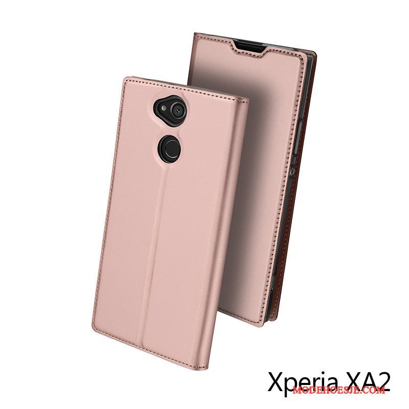 Hoesje Sony Xperia Xa2 Bescherming Anti-falltelefoon, Hoes Sony Xperia Xa2 Zakken Kaart Goud