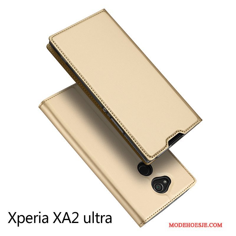 Hoesje Sony Xperia Xa2 Ultra Zakken Goud Anti-fall, Hoes Sony Xperia Xa2 Ultra Leer Trendtelefoon