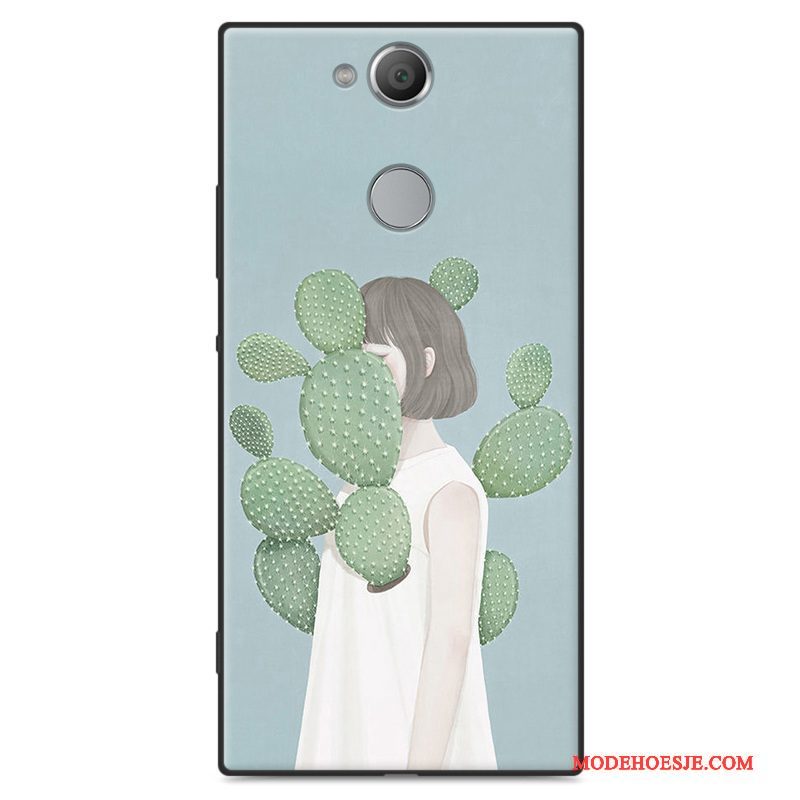 Hoesje Sony Xperia Xa2 Zacht Lichtblauw Kunst, Hoes Sony Xperia Xa2 Zakken Telefoon Schrobben