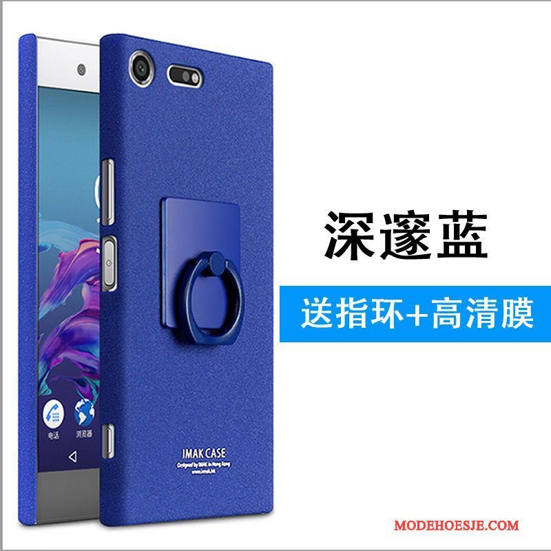 Hoesje Sony Xperia Xz Premium Bescherming Blauw Zwart, Hoes Sony Xperia Xz Premium Schrobbentelefoon