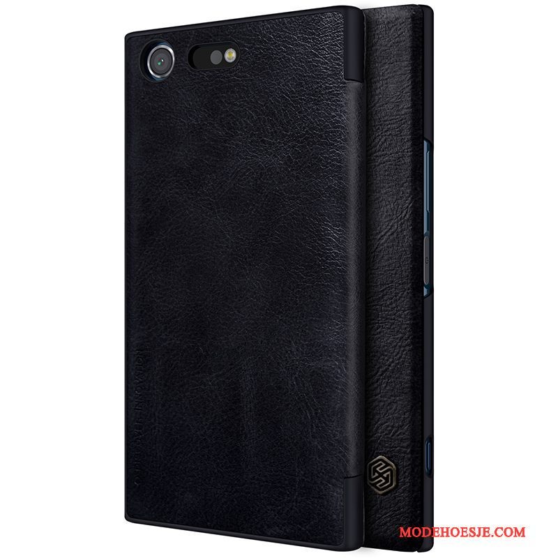 Hoesje Sony Xperia Xz Premium Folio Wit Anti-fall, Hoes Sony Xperia Xz Premium Leer Goudtelefoon