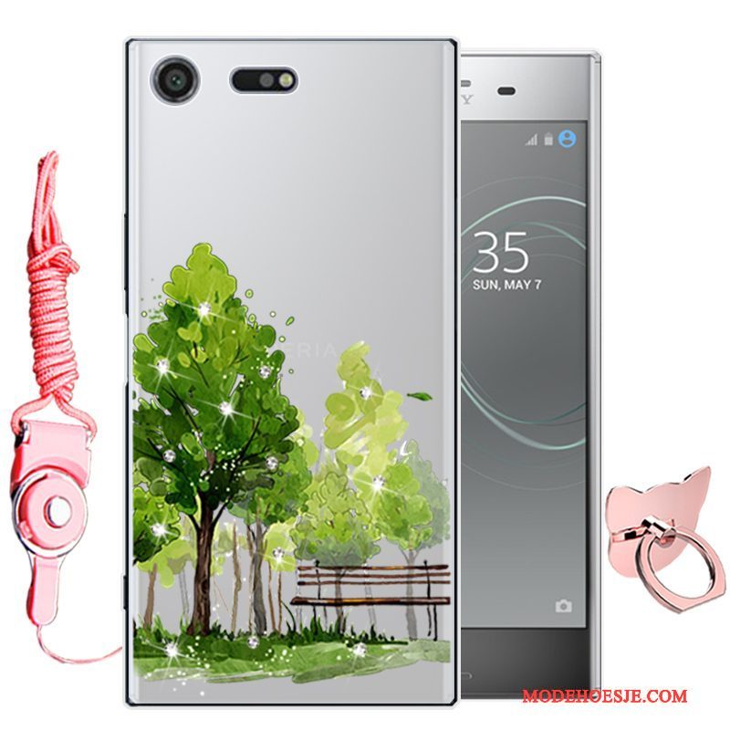 Hoesje Sony Xperia Xz Premium Spotprent Telefoon Groen, Hoes Sony Xperia Xz Premium Zacht