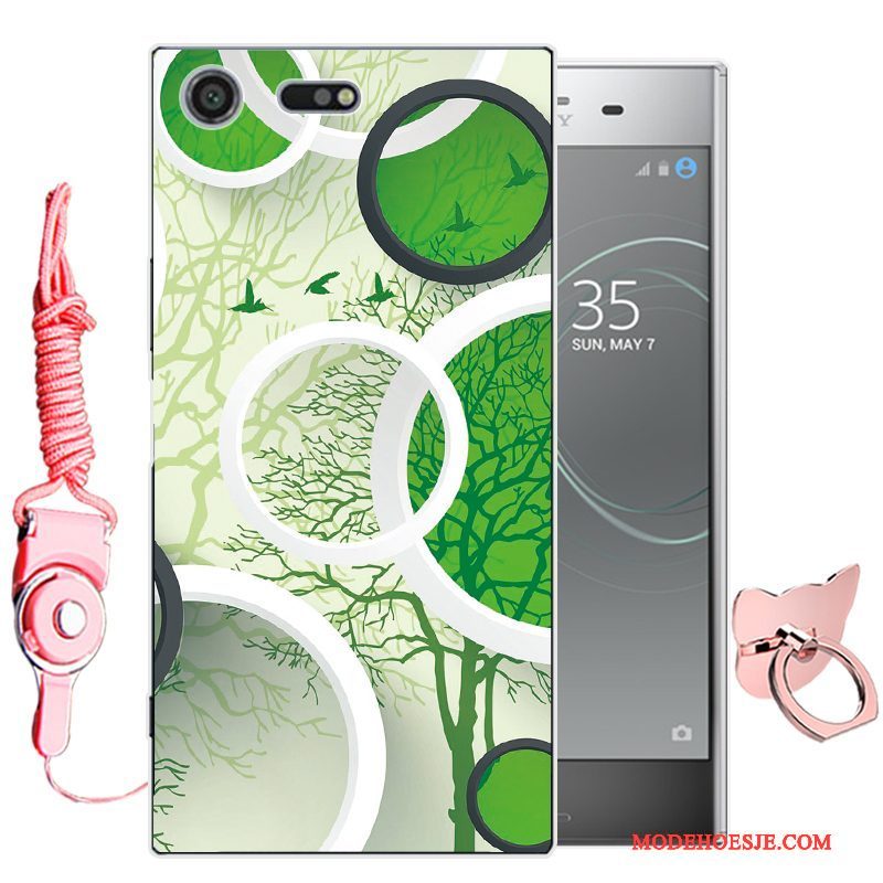 Hoesje Sony Xperia Xz Premium Spotprent Telefoon Groen, Hoes Sony Xperia Xz Premium Zacht