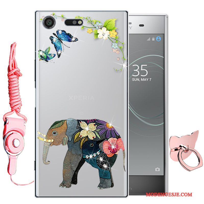 Hoesje Sony Xperia Xz Premium Spotprent Telefoon Groen, Hoes Sony Xperia Xz Premium Zacht