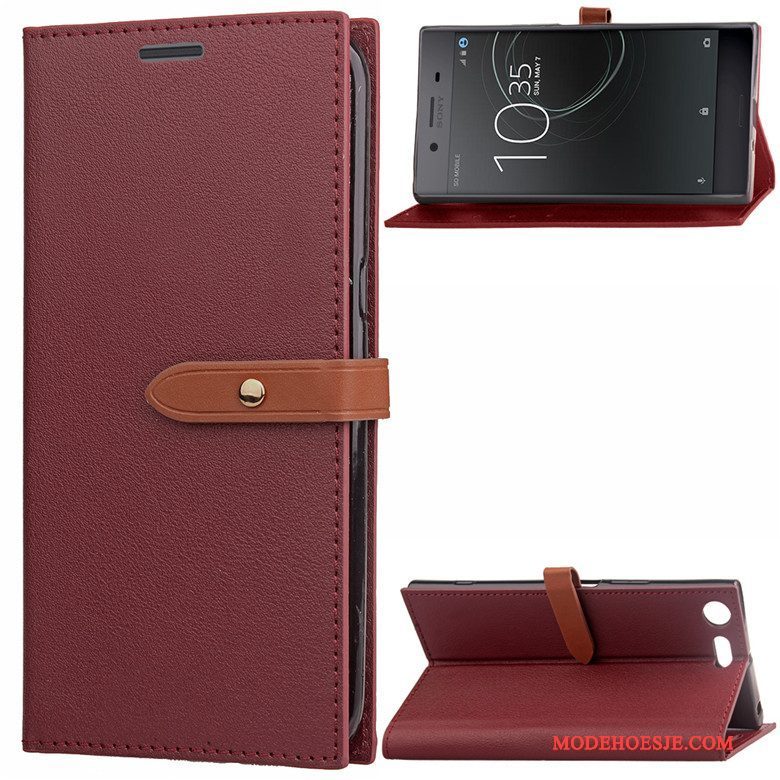 Hoesje Sony Xperia Xz Premium Zacht Bedrijf Zwart, Hoes Sony Xperia Xz Premium Folio Telefoon