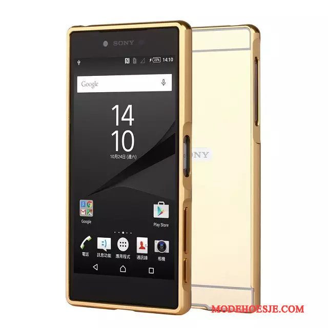 Hoesje Sony Xperia Xz Premium Zakken Telefoon Roze, Hoes Sony Xperia Xz Premium Metaal Anti-fall Omlijsting