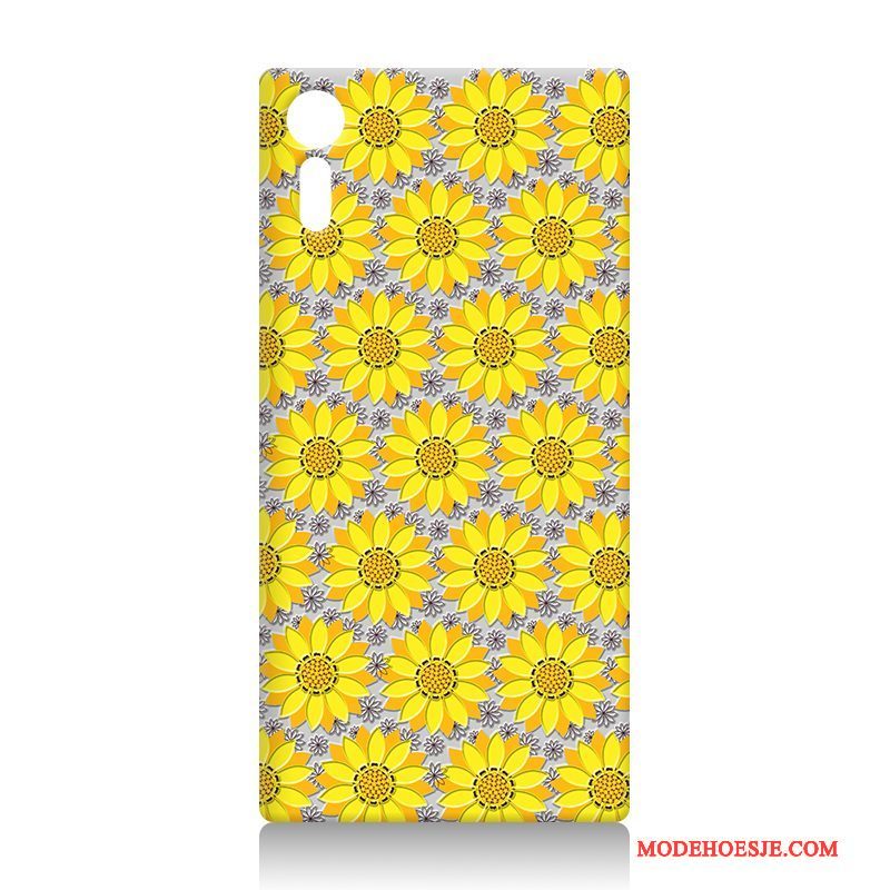 Hoesje Sony Xperia Xz Reliëf Telefoon Hard, Hoes Sony Xperia Xz Spotprent Purper Anti-fall