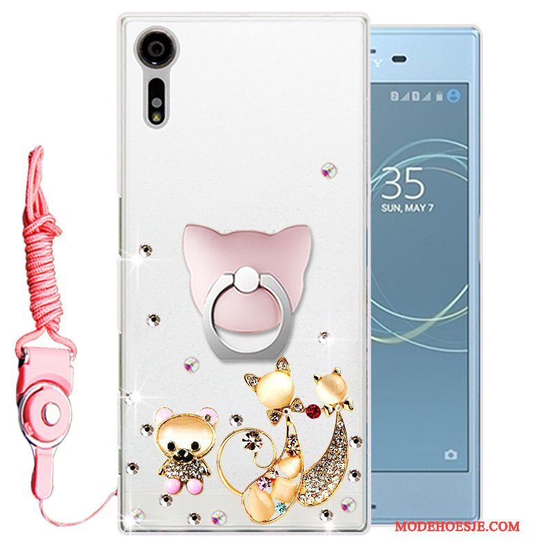 Hoesje Sony Xperia Xz Strass Telefoon Goud, Hoes Sony Xperia Xz Zacht