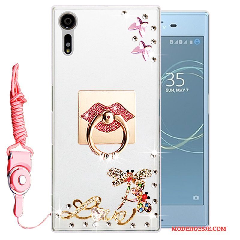 Hoesje Sony Xperia Xz Strass Telefoon Goud, Hoes Sony Xperia Xz Zacht