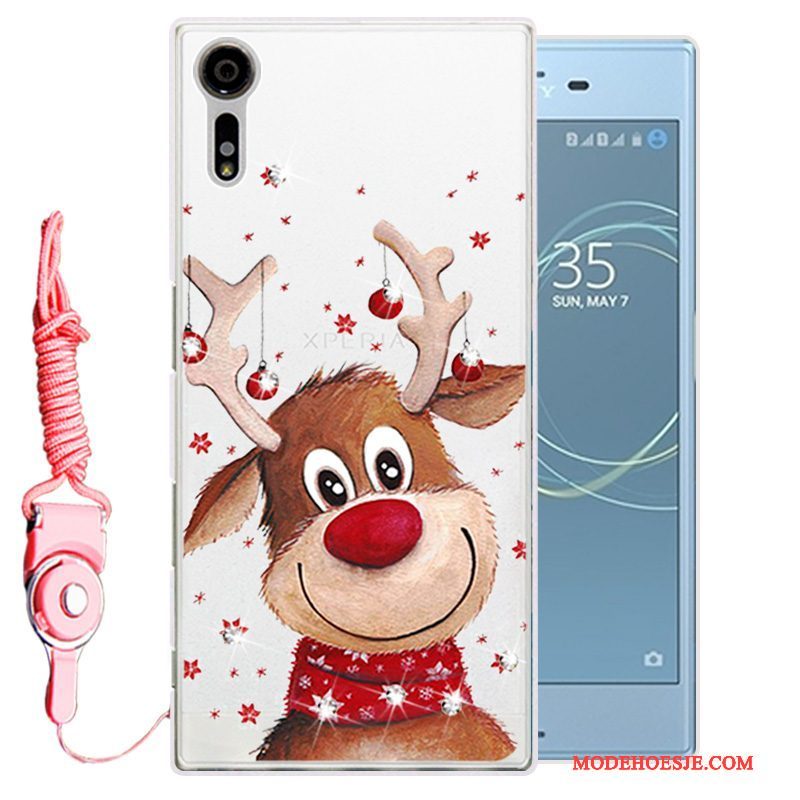 Hoesje Sony Xperia Xz Strass Telefoon Goud, Hoes Sony Xperia Xz Zacht