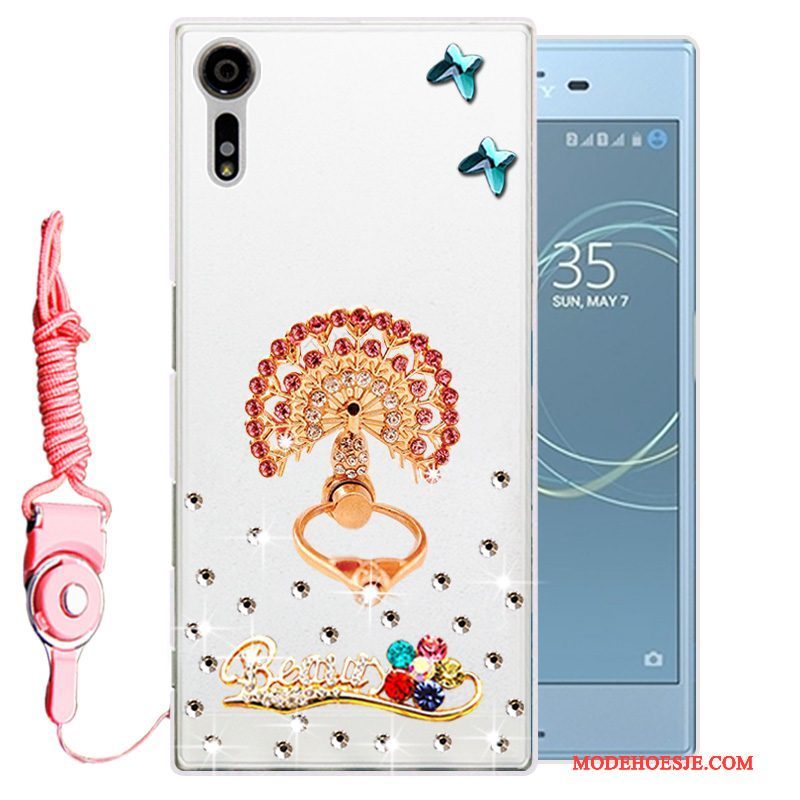 Hoesje Sony Xperia Xz Strass Telefoon Goud, Hoes Sony Xperia Xz Zacht