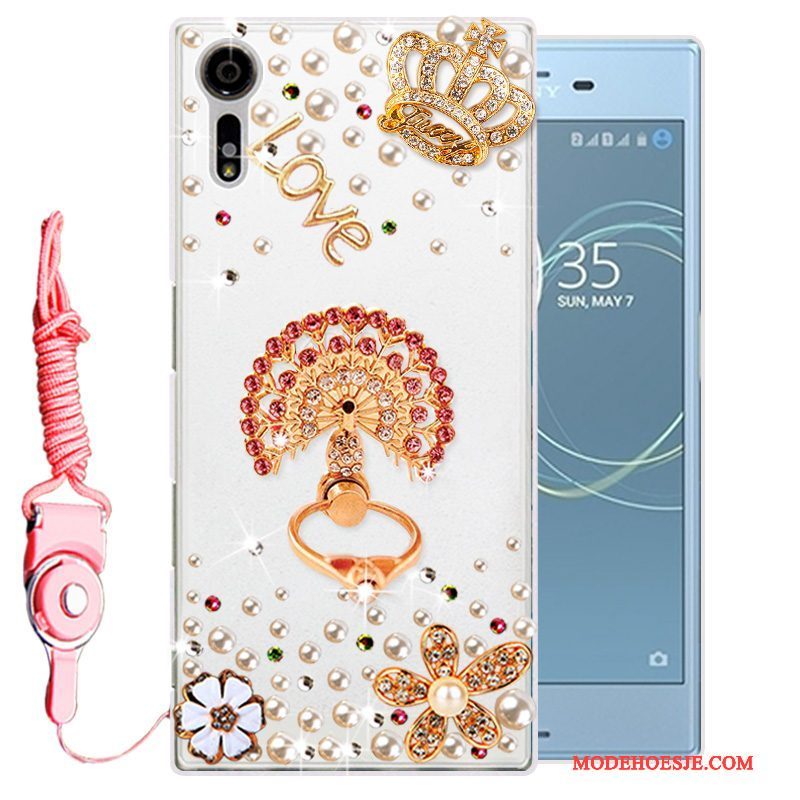 Hoesje Sony Xperia Xz Strass Telefoon Goud, Hoes Sony Xperia Xz Zacht