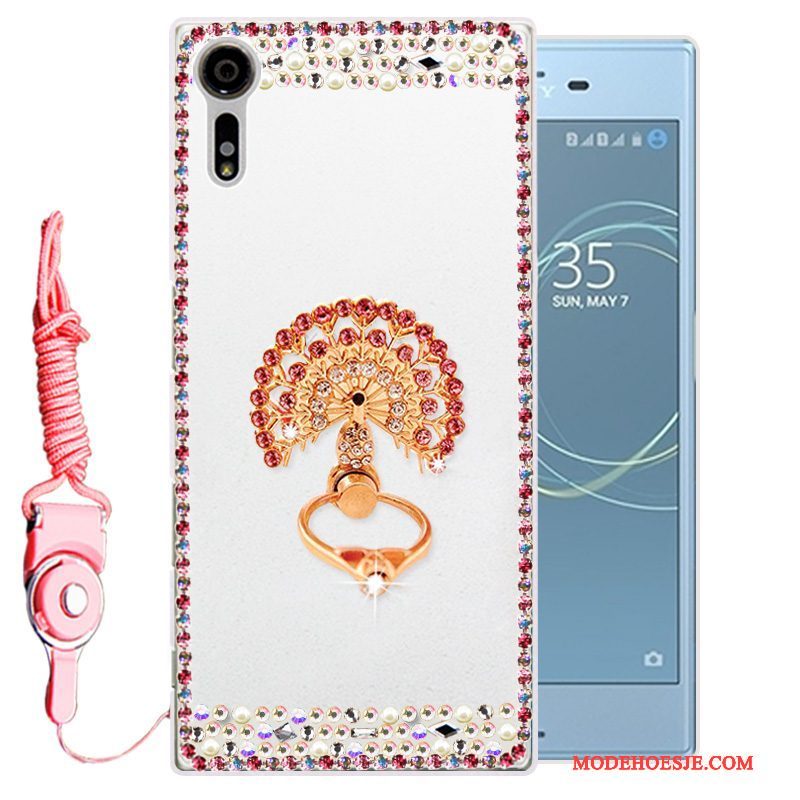 Hoesje Sony Xperia Xz Strass Telefoon Goud, Hoes Sony Xperia Xz Zacht