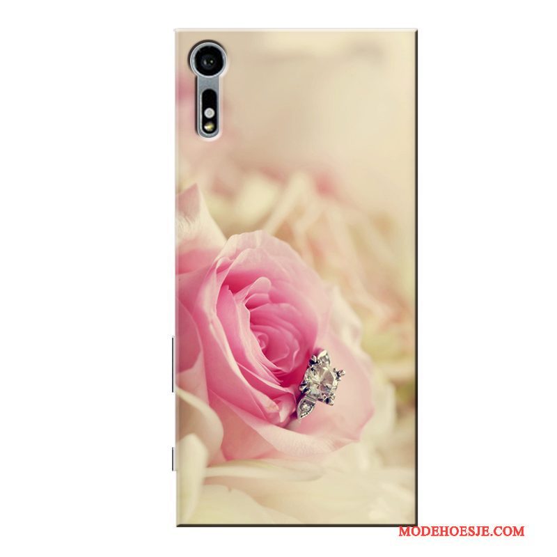 Hoesje Sony Xperia Xz Zacht Pas Patroon, Hoes Sony Xperia Xz Spotprent Telefoon Wit