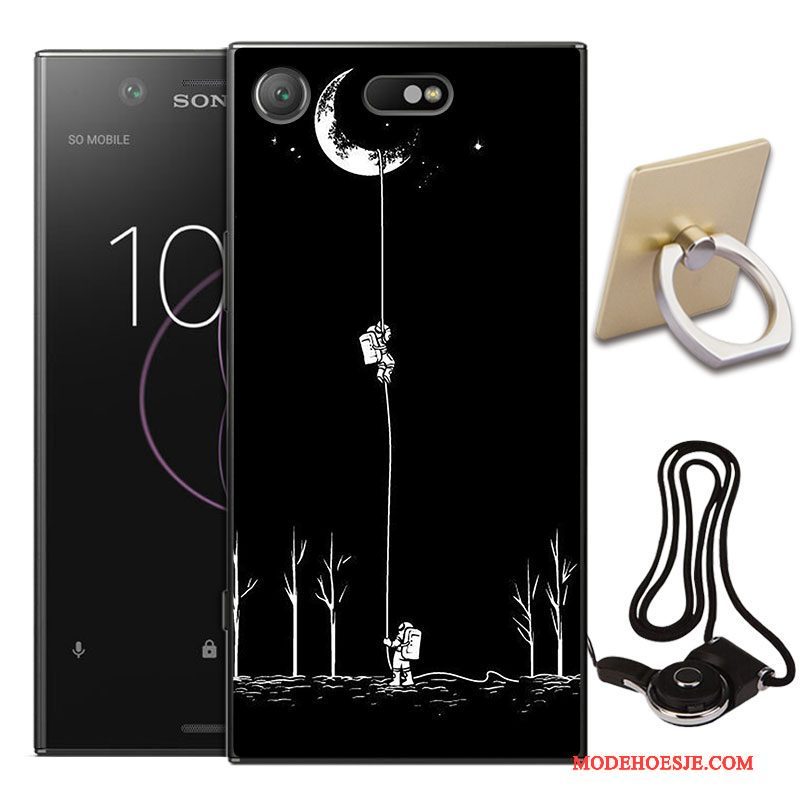 Hoesje Sony Xperia Xz1 Bescherming Blauw Persoonlijk, Hoes Sony Xperia Xz1 Zakken Telefoon Anti-fall