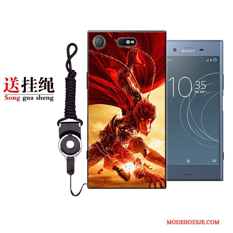 Hoesje Sony Xperia Xz1 Compact Siliconen Grijs Persoonlijk, Hoes Sony Xperia Xz1 Compact Zacht Trend Rood