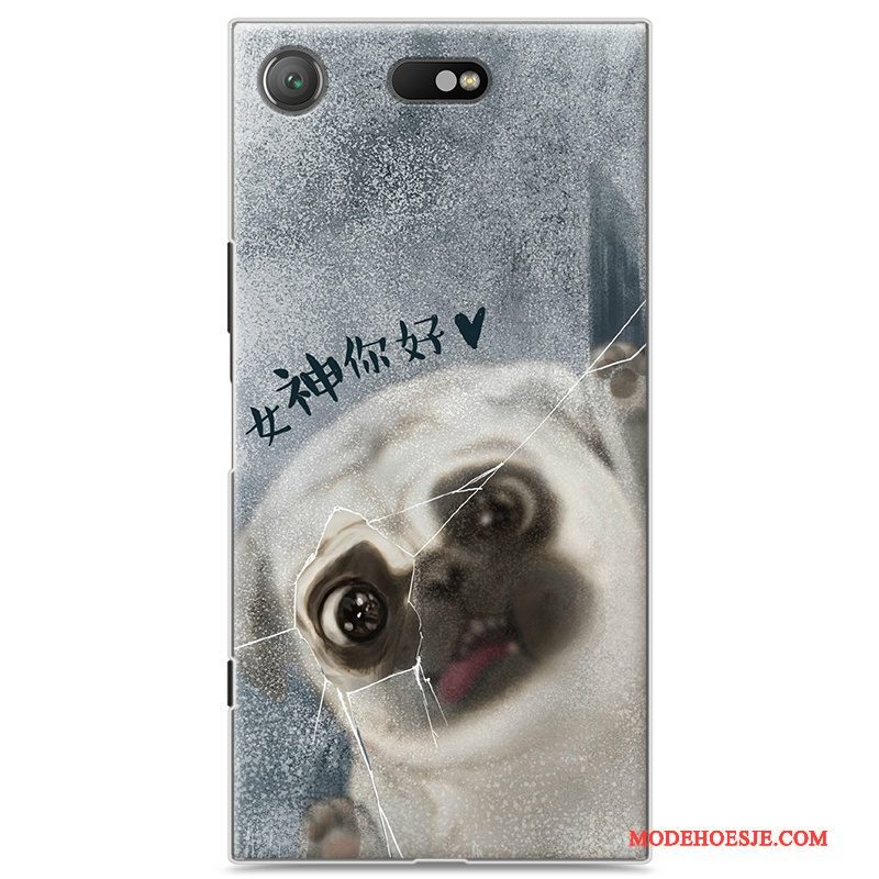 Hoesje Sony Xperia Xz1 Compact Spotprent Anti-falltelefoon, Hoes Sony Xperia Xz1 Compact Hard Roze