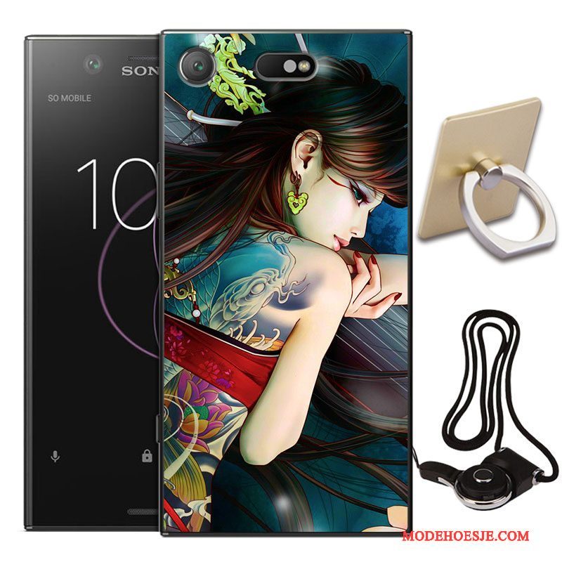 Hoesje Sony Xperia Xz1 Compact Zakken Anti-fall Blauw, Hoes Sony Xperia Xz1 Compact Bescherming Telefoon