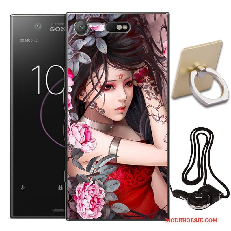 Hoesje Sony Xperia Xz1 Compact Zakken Anti-fall Blauw, Hoes Sony Xperia Xz1 Compact Bescherming Telefoon