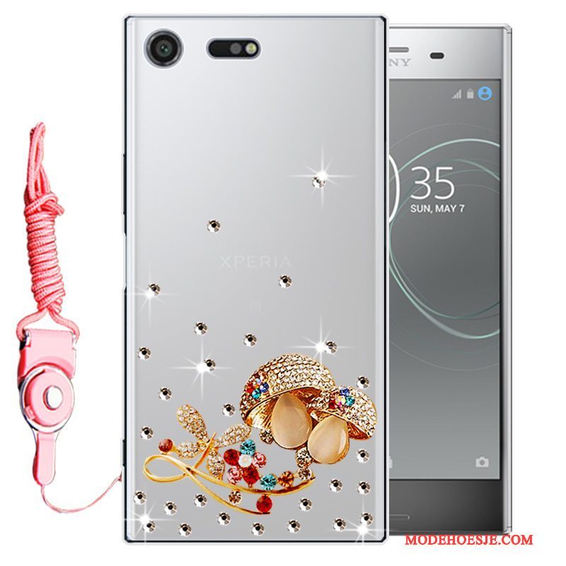 Hoesje Sony Xperia Xz1 Zacht Anti-fall Goud, Hoes Sony Xperia Xz1 Siliconen Telefoon